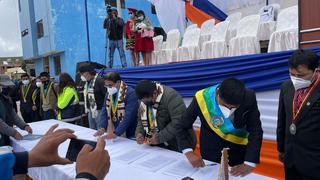 Minsur y autoridades del distrito de Ajoyani en Puno firman histórico convenio para el desarrollo sostenible