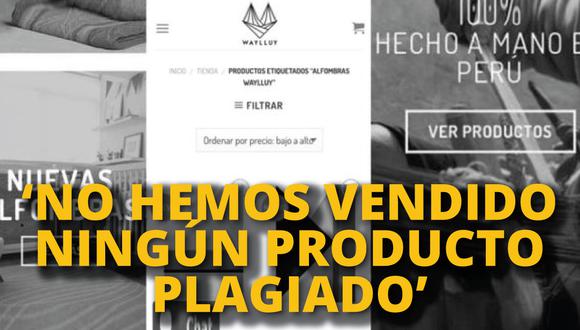Dueña de Waylluk aseguró que no han vendido ningún producto con los diseños de la empresa peruana. (Composición)