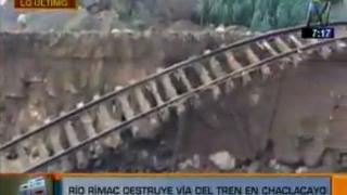 Chaclacayo: Huaico se llevó parte de la vía férrea del tren