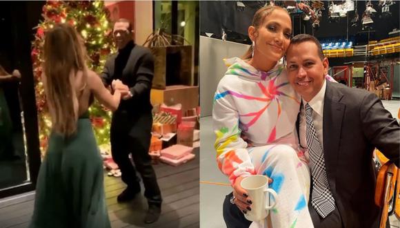 Jennifer Lopez y Álex Rodríguez celebraron Navidad bailando merengue. (Foto: Instagram)