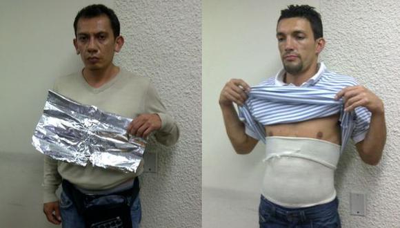EVIDENCIA. Walter Alvarado escondía el dispositivo en un canguro, y Carlos Orozco, en una faja. (Difusión)