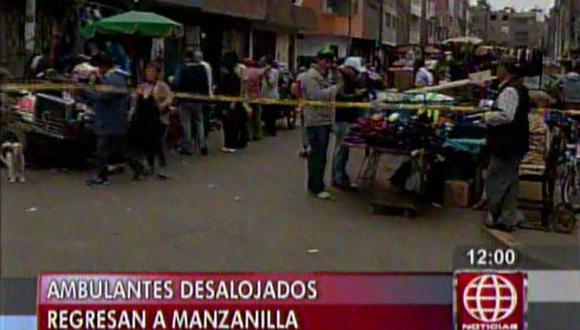 Cachineros retirados de Av. Aviación toman calles de la Urb. Manzanilla. (América Televisión)