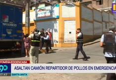 El Agustino: asaltan camión repartidor de pollos durante aislamiento social obligatorio 