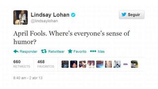 Anuncio del embarazo de Lindsay Lohan fue una broma