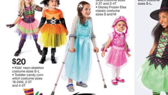 Que una niña use muletas en el catálogo de Target por Halloween no pasó desapercibido para Jen Spickenagel Kroll. (Facebook)