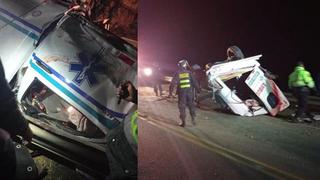 La Libertad: Dos heridos tras despiste de ambulancia que terminó al borde de abismo [VIDEO]