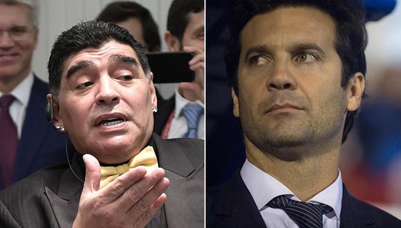 Diego Maradona no cree que Santiago Solari tenga éxito en el Real Madrid. (Foto: AFP)
