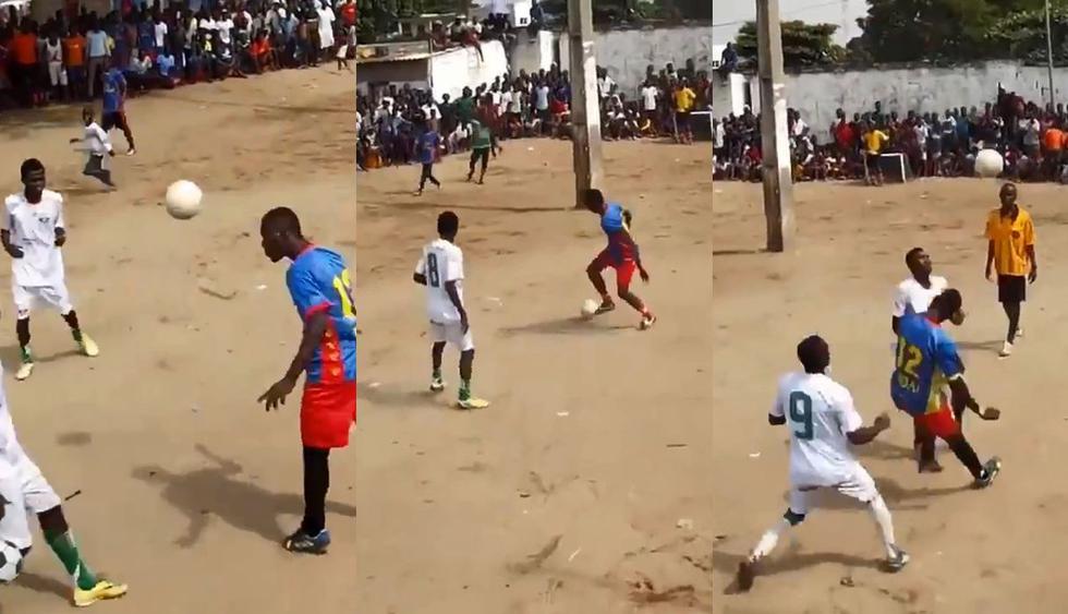 La sorpresiva variante del fútbol callejero, donde el balón nunca sale de la cancha. Este video viral de Facebook capturó las jugadas. (Foto: Captura)