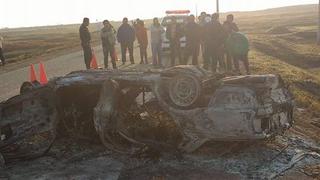 La Libertad: Cuatro personas murieron carbonizadas tras incendiarse auto en el que viajaban