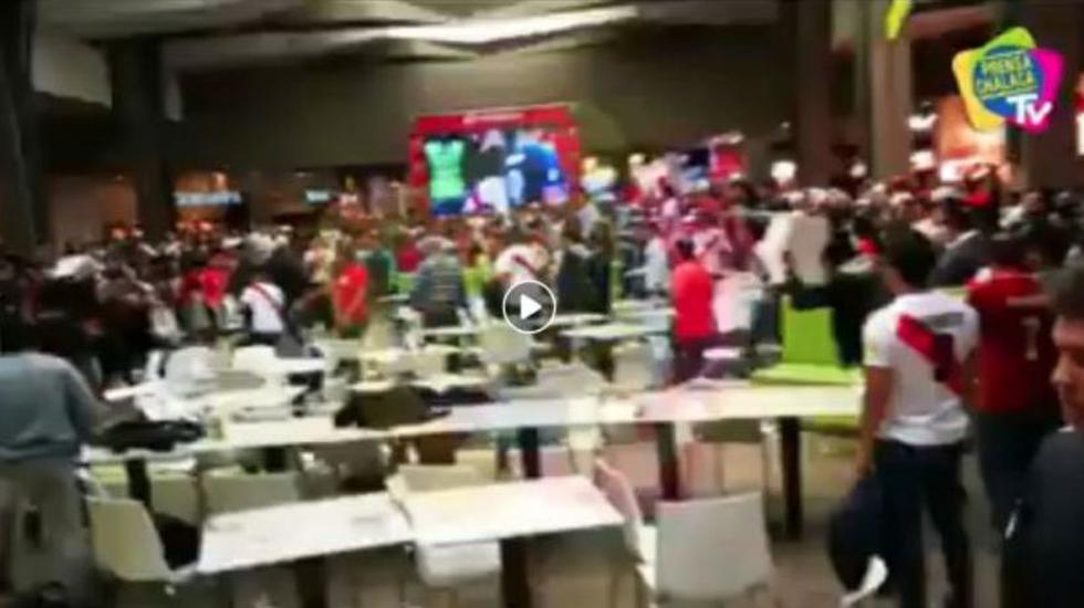 Hinchas desatan el caos en Mall Plaza Bellavista