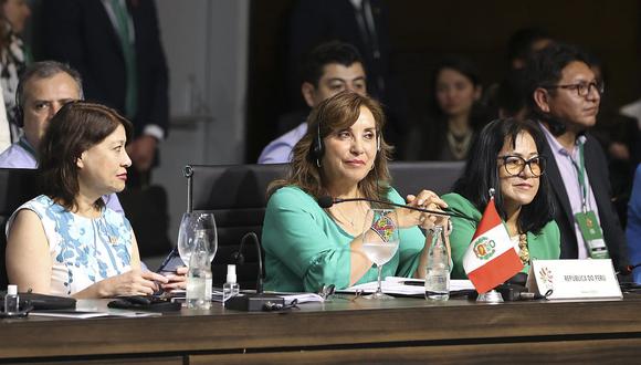 Dina Boluarte participó en la Cumbre Amazónica en Brasil. (Foto: Presidencia)