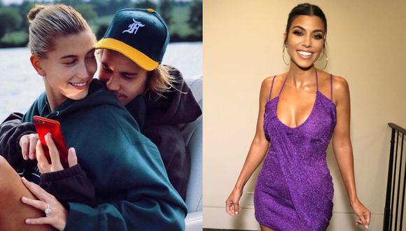 Justin Bieber y Kourtney Kardashian sostuvieron un breve romance a mediados de 2016, y eso ha despertado la inseguridad de Hailey Baldwin. (@haileybaldwin/@kourtneykardash)