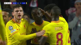 Liverpool vs. Benfica: Luis Díaz asistió a Mané que anotó el segundo gol del conjunto inglés [VIDEO]