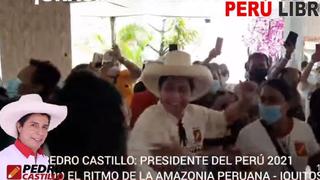 Pedro Castillo es captado celebrando y bailando en Iquitos sin mascarilla ni guardando distanciamiento