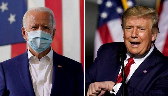 Las encuestas y primeros sondeos le dan una ventaja al candidato demócrata Joe Biden respecto al republicano Donald Trump en los Estados clave (Foto: AP | Composición: El Comercio)