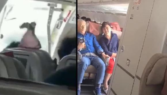 El pasajero que abrió la puerta de avión a 250 metros del suelo fue detenido. Foto: Composición