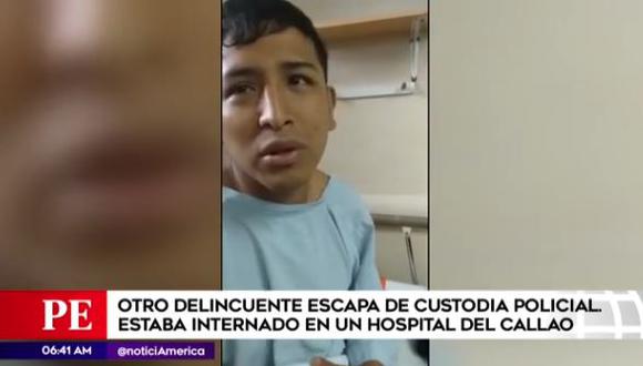 Un delincuente identificado como Johan Hidalgo Bustamante (24) huyó por el techo del hospital San José en el Callao. (Captura/AméricaTV)
