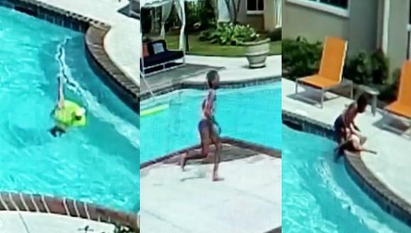 En un arrebato de adrenalina, niña salva a hermana menor de morir ahogada en piscina. (Captura)
