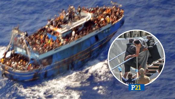 Las autoridades griegas informaron que pudieron salvar solo cien personas con vida. (Foto: Composición 21)