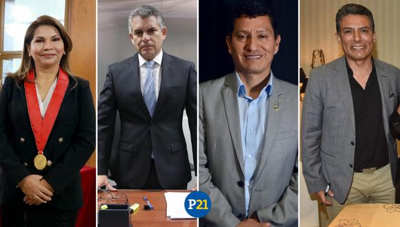 Fiscal Marita Barreto, suspendido fiscal Rafael Vela, y los coroneles PNP Harvey Colchado y Walter Lozano.