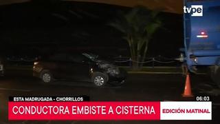 Chorrillos: Conductora se quedó dormida e impactó con camión cisterna [VIDEO] 