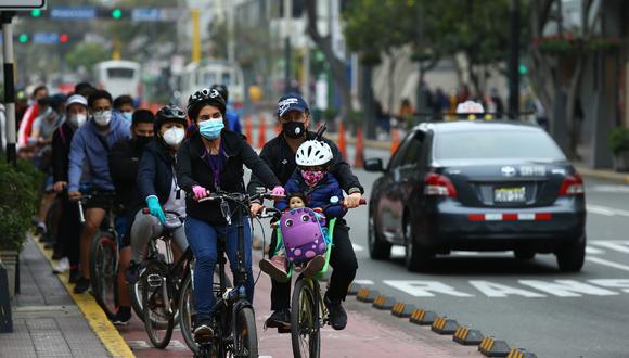 El uso de las bicicletas y de ciclovías ha aumentado en el contexto de la pandemia del coronavirus (COVID-19) . (Fotos: Fernando Sangama/ @photo.gec)