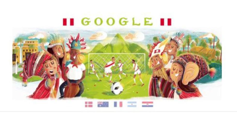 Este es el doodle en honor a la selección peruana frente a Francia. (Google)
