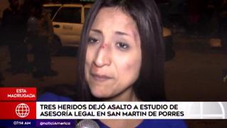 Delincuente armado asaltó estudio jurídico y dejó tres heridos en San Martín de Porres [VIDEO]
