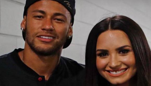 Neymar se luce junto a Demi Lovato en el encuentro entre el Barcelona y la Juventus. (Instagram)