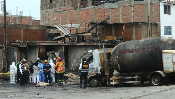 Para no repetir. La deflagración de un camión de gas dejó 14 muertos en Villa El Salvador. (Gonzalo Córdova/GEC)