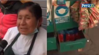 Manifestantes roban gaseosas a vendedora ambulante en el Centro de Lima [VIDEO]