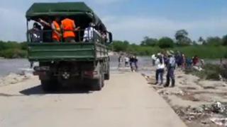 Ejército desplegó camiones para apoyar a los habitantes de Tambogrande en Piura