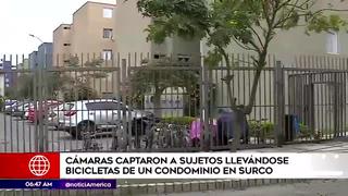 Delincuentes se llevan bicicletas de condominio en Surco 