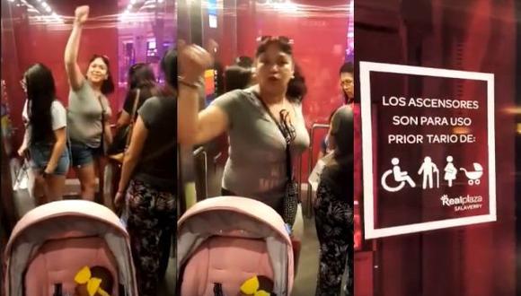 Hombre es impedido de subir con su bebé a un ascensor en el Real Plaza Salaverry. (Facebook Santa Clara ATE)
