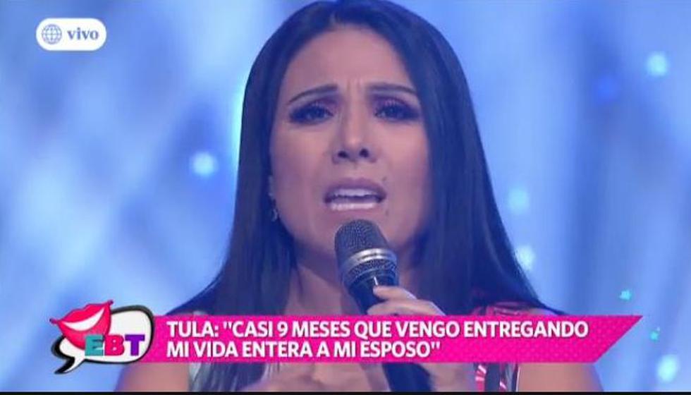 Tula Rodríguez responde por la salud de su esposo: "Nadie tiene derecho a poner en duda mi entrega por él". (Captura de TV)