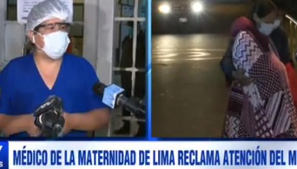 Médico del la Maternidad de Lima indicó que su centro médico se encuentra colapsado (Foto: Captura de ATV)