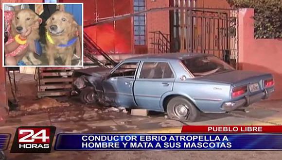 Conductor ebrio atropella a peatón y a sus perros en Pueblo Libre. (Captura de TV)