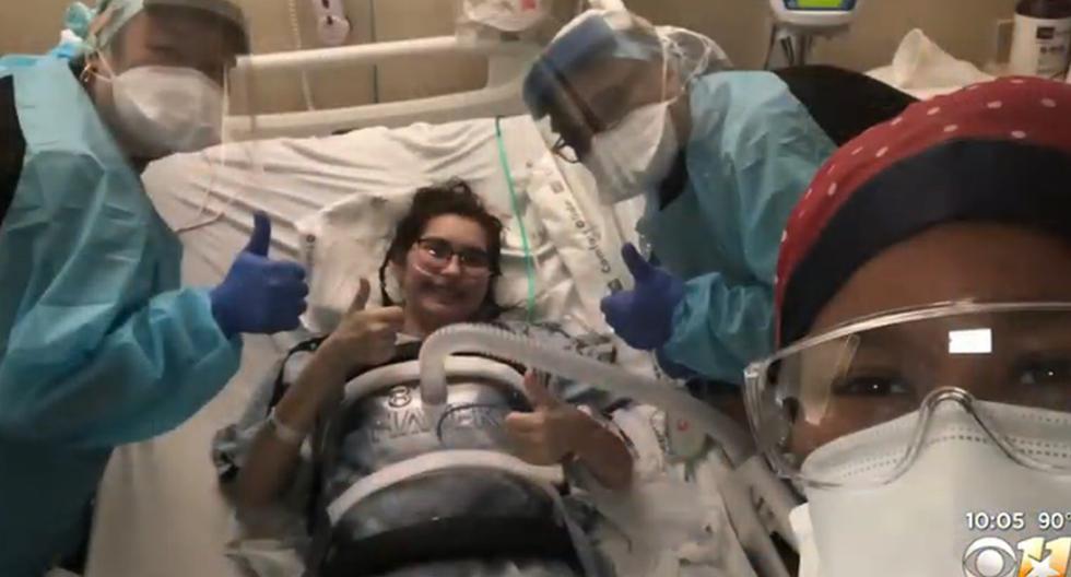 Paola Castillo, de North Richland Hills (Texas), fue dada de alta luego dar positivo por coronavirus y presentar complicaciones. (Captura de video/YouTube/DFWCBS).