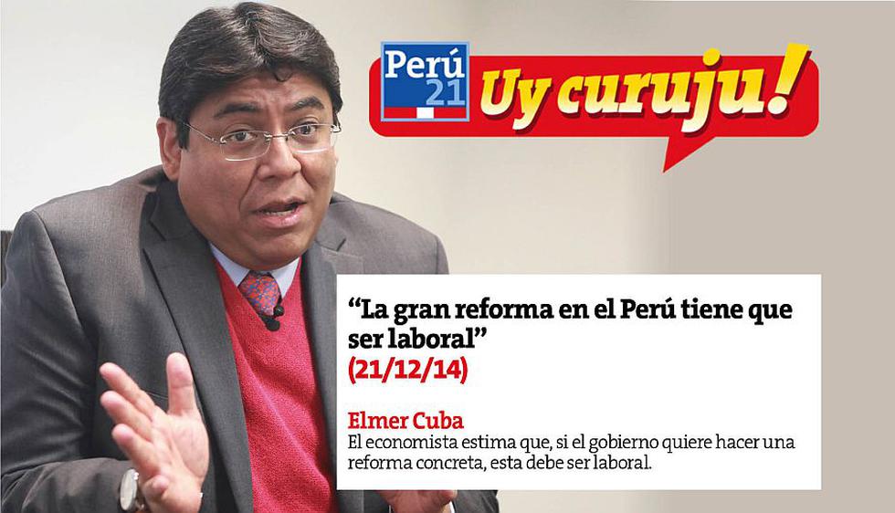 El economista Elmer Cuba considera que el gobierno debe hacer una reforma en el campo laboral. (Perú21)