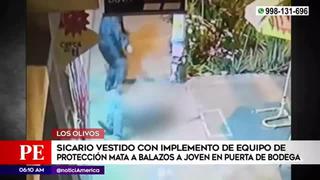 Los Olivos: presunto sicario asesina a balazos a un joven en la puerta de una bodega