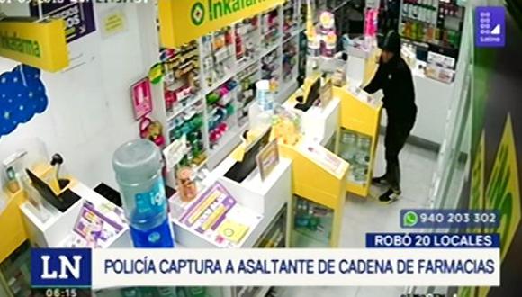 Robo en farmacias fue captado en video. (Foto: captura Latina)