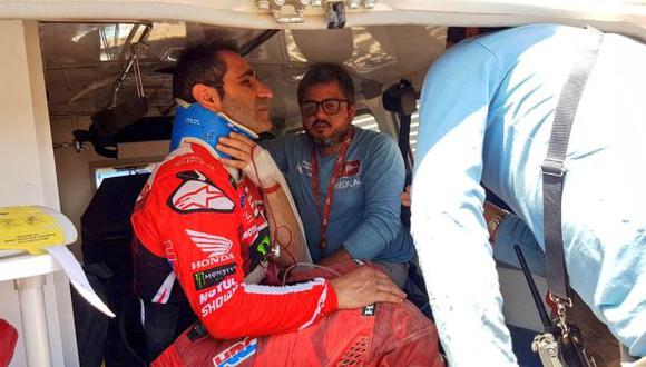 Paulo Gonçalves le puso punto final a su participación en el Dakar tras el accidente. (Foto: Dakar)