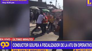 San Juan de Miraflores: sujetos golpean a inspectores de la ATU para evitar traslado de combi al depósito