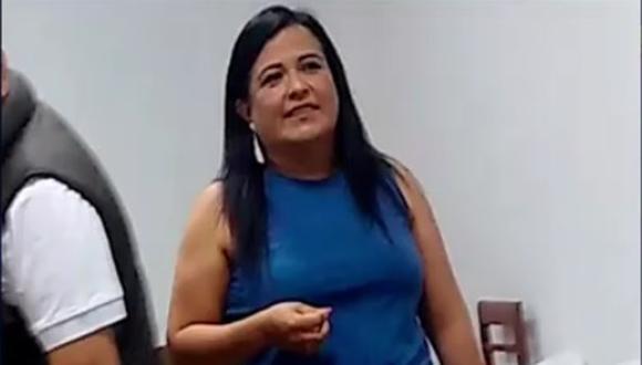 Mirian Morales reapareció en local de campaña de Somos Perú. (Foto: Panorama)