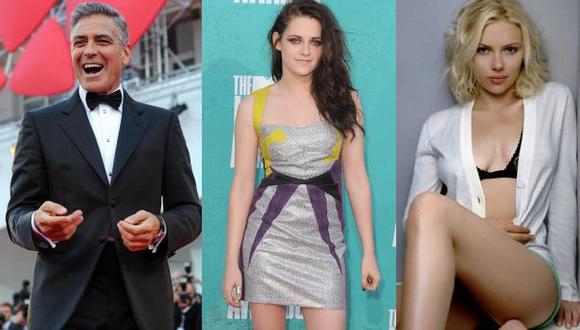 Kristen Stewart,Scarlett Johansson y George Clooney. (Agencias)