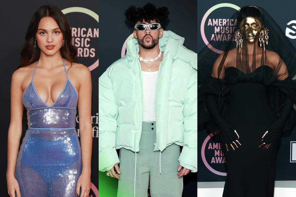 Los famosos que brillaron en la red carpet de los American Music Awards 2021.  (Foto: @tntlatam/@amas).
