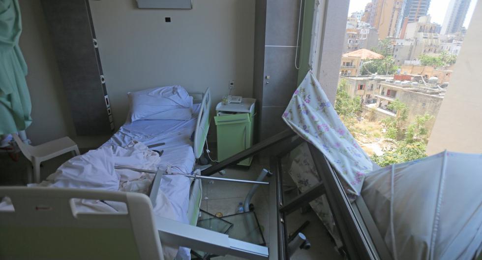 El hospital de Wardieh dañado se muestra a raíz de la explosión en Beirut (Líbano). Imagen del miércoles 5 de agosto de 2020. (STR / AFP).