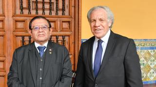 Presidente del JNE recibió las felicitaciones de Luis Almagro por el proceso electoral del 2021