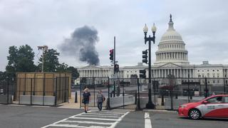 Incendio en un edificio cerca del Capitolio de Estados Unidos 
