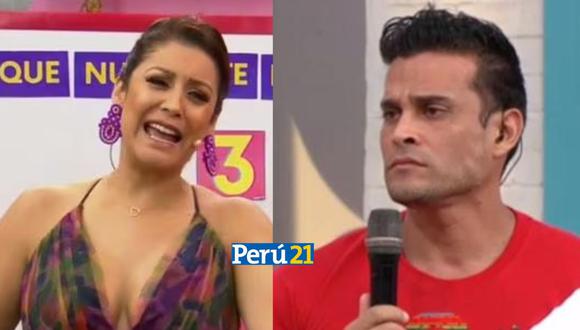 Karla Tarazona incómoda con Christian Domínguez por no asistir al evento escolar de su hijo. (Foto: Panamericana TV / América TV)